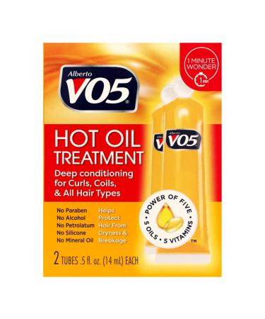 Alberto VO5 Moisturizing Hot Oil Treatment - Hot Oil Hair Treatment - Rehydrates and Protects Dry Damaged Hair - with 5 Oils and 5 Vitamins - 0.5 oz