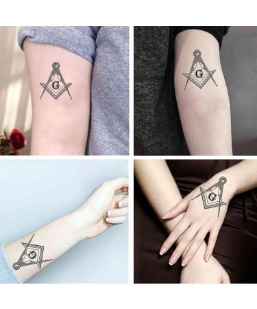 Dopetattoo 6 Sheets Masonic Freemasonry Emblem Temporary Tattoos - Compass Design for Women Men Adults - Buy Online on GoSupps.com