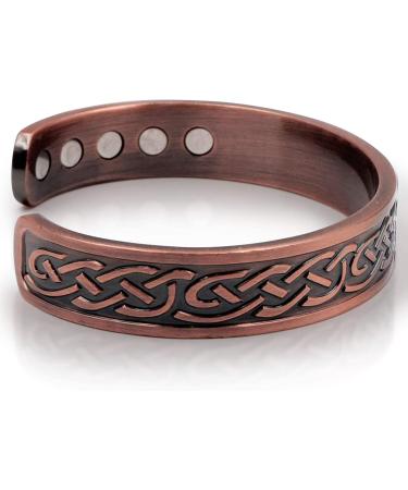 Large Copper Celtic Magnetic Cuff Bracelet for Men | Heavyweight Design with 10 Magnets - Buy Online on GoSupps.com