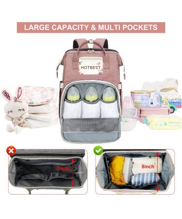 3-in-1 Diaper Bag Backpack for Baby Essentials - Pink | Portable Convertible Travel Bag for Newborn Registry & Baby Shower Gifts | Ideal for Girls, Boys, Moms, Dads - Buy Online on GoSupps.com