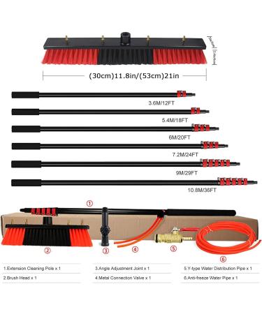 Window Cleaning Kit with Extension Pole Water Fed Pole Brush System Telescopic Window Cleaning Tools 12-39 Feet Extendable pole with 55cm Brush 55cmbrush-24FT/7.2M 35cm Brush Head 8M/27FT - Buy Online on GoSupps.com