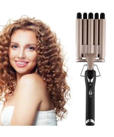 5 Barrel Hair Crimper Iron - 0.6 Inch Ceramic Tourmaline Curling Wand for Perfect Waves - Dual Voltage International Shipping - Buy Online on GoSupps.com