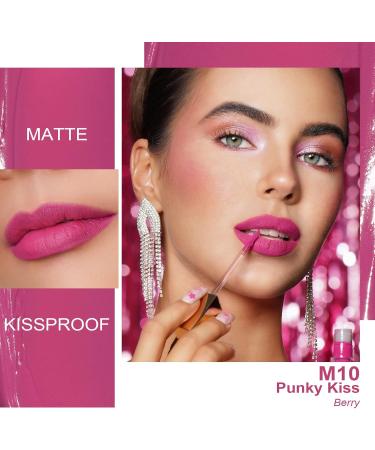 Oulac Liquid Matte Lipstick Berry Lip Color Long Lasting Lipsticks for Women High-Pigmented Lightweight Creamy and Melting Texture Vegan & Clean Beauty Pink Rose Lip 4.5ml (M10) Punky Kiss Punky Kiss (M10) - Buy Online on GoSupps.com