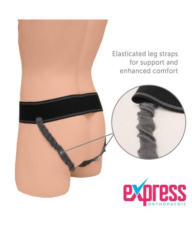 Express Orthopaedic Scrotal Support - Small Black/Grey Jockstrap for Hernia, Hydrocele, Post Surgery & Sports - Buy Online on GoSupps.com
