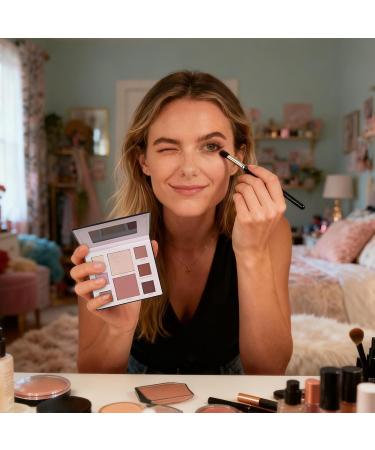  qixeuoa Pink Eyeshadow Palette Waterproof Lightening Eyeshadow Palette for Face Costume Fall Winter Cosplay Party Stage Show Holiday - Buy Online on GoSupps.com