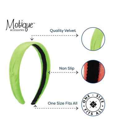 Neon Green Velvet Headband - 1 Inch - Motique Accessories - Buy Online on GoSupps.com