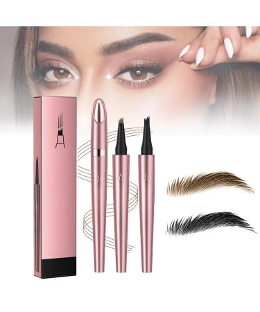 2024 New Magic Eyebrow Pencil 3D Waterproof Microblading Eyebrow Pen 4 Tip Microblade Eyebrow Pen Long-Lasting Natural Fine Stroke Eyebrow Pen (2pc-2)