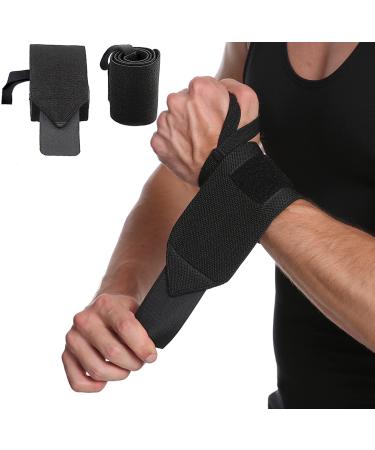 SUJAYU Wrist Wraps 2 Pack Wrist Brace Wrist Straps for Weightlifting Wrist Straps Lifting Straps Wrist Weights Carpal Tunnel Wrist Brace Wrist Brace for Working Out Gym Accessories for Men Black