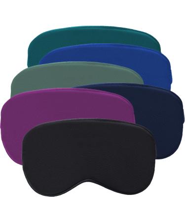 Sleep Mask Silk Eye Mask for Sleeping Eye Cover for Women Men Side Sleeper Blindfold with Adjustable Straps Travel Eyeshade 6 Pack