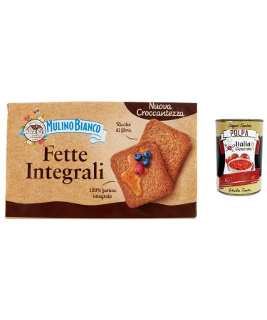 Italian Gourmet E.R. Mulino Bianco Pack of 12 Biscottate Le Integrali - 630 g - Biscotte - Biscotte - 400 g