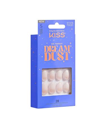 Buy KISS Gel Fantasy Dreamdust Press-On Nails | Silver Spoon Light White - Short Oval Includes Glue & Accessories - Fast International Shipping - Buy Online on GoSupps.com