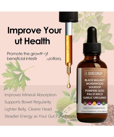 NUTRALIS NEGRO WORMWOOD G UT Wormwood Black Nogal Clove gotas con SourSop Pau dArco Garlic Oregano Digestion Aid & Boosts Health & Absorci n 2 oz1Pcs - Buy Online on GoSupps.com