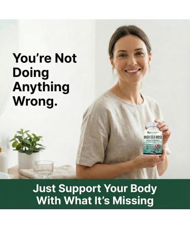 2625mg Irish Sea Moss Supplement 120 Capsules | SeaMoss Bladderwrack Burdock Root Capsules | Contain 92 Vitamins & Minerals For Immunity Gut Joint & Skin Health | Support Thyroid Energy & Digestion - Buy Online on GoSupps.com