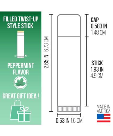 Lip Naturals Lip Balm - 50 Pack Bulk Blank Tubes | Natural Beeswax Vitamin E Aloe | Petrolatum Free | Peppermint Flavor - International Shipping - Buy Online on GoSupps.com