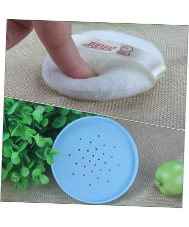 TOYANDONA 4pcs Body Powder Puff Box Travel Container | Baby Makeup Powder Puff Cushion | Charming Blue Plastic 8x8x6cm - Buy Online on GoSupps.com