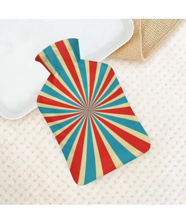 Color Stripe Hot Water Bottle with Plush Cover | Hand Warmer for Adults & Children - 26.5x15.3cm - International Shipping - Buy Online on GoSupps.com