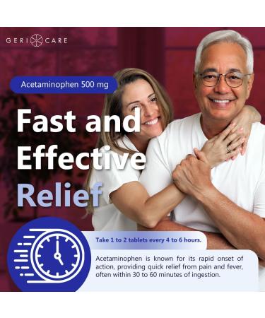 GeriCare Extra Strength Acetaminophen Pain Relief Fever Reducer Tablets Strength 500mg Tablet | Joint Muscle Arthritis Back Pain Relief 1000 Count (Pack of 1) Tablets 1000 Count (Pack of 1) - Buy Online on GoSupps.com