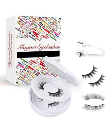 Magnetic Lashes Magnetic Eyelashes with Applicator No Glue Needed Eyelashes with Magnets Effortless Beauty with a Secure Comfortable Eyelashes Fit Easy to Wear and Remove Thick + Simple
