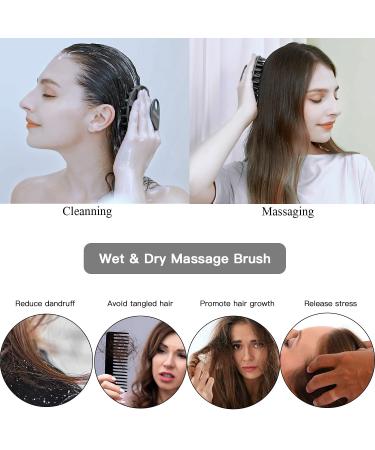 INNERNEED Food-Grade Silicone Body Scrubber & Scalp Massager Brush - Wet & Dry Hair Washing Tool in Black - Buy Online on GoSupps.com