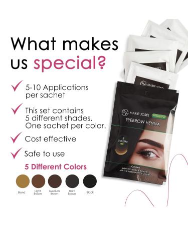 Marie-Jos & Co Henna Eyebrow Kit - Long-Lasting Eyebrow Color Pro Starter Kit - Buy Online on GoSupps.com