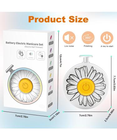 Baby Nail File White Nail File Trimmer Electric 6 in 1 Safe Baby Nail Clippers Kit with Six 6 Grinding Heads for Newborn Infant Kids or Adute - Buy Online on GoSupps.com