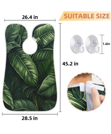 Tropical Leaf Beard Bib Apron | Beard Hair Catcher for Men | Perfect Father's Day & Christmas Gift with Suction Cups - Buy Online on GoSupps.com