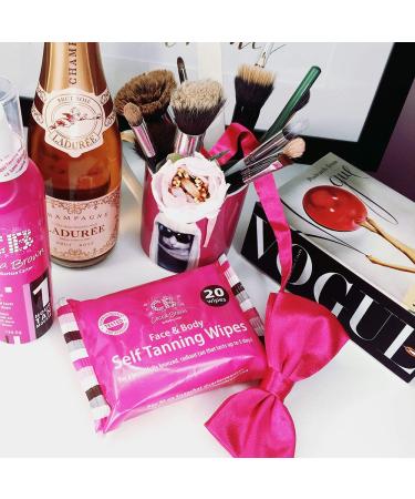 Cocoa Brown Self Tanning Wipes - Natural Looking Sunless Tanner for Face & Body | 20 Long-Lasting Tanning Wipes - International Shipping Available - Buy Online on GoSupps.com