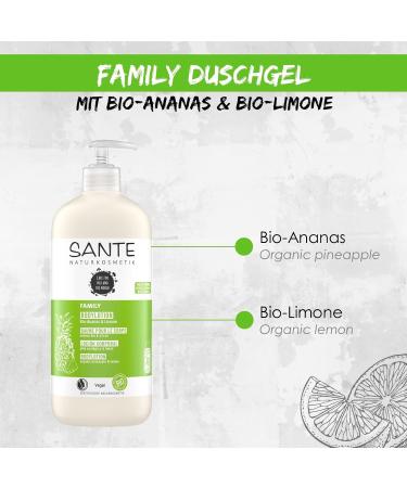 Sante Natural Cosmetics Refreshing Shower Gel - Citrus Fragrance Moisturizing Family Size 950ml (Pack of 2) - Organic Manas & Lime for Smooth Skin - Buy Online on GoSupps.com