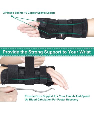 NEENCA Adjustable Night Wrist Support Brace with Splints - Carpal Tunnel Relief - Left Hand S/M/L - Buy Online on GoSupps.com