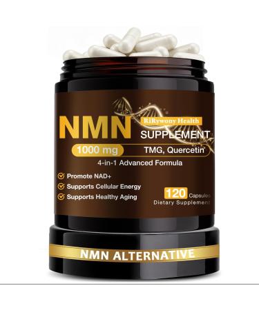 NMN Supplement 1000mg - NMN Supplement 1000mg Pure Organic NMNH Alternative Resveratrol Supplement NAD+ Supplement TMG & Quercetin for Cellular Support 120 Capsules