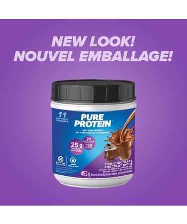 Pure Protein Whey Protein Powder - High Protein (25 g/scoop) Low Sugar (2 g/scoop) Gluten Free - Fast-Acting Formula Chocolate 453g (Packaging May Vary) Chocolate 453 g (Pack of 1) - Buy Online on GoSupps.com