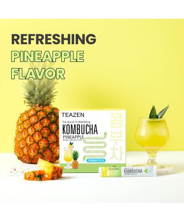TEAZEN Lemon Flavor 30 Stick Pack Kombucha Powder Drink Mix (Lemon 30 Sticks x 1.76oz) - Buy Online on GoSupps.com
