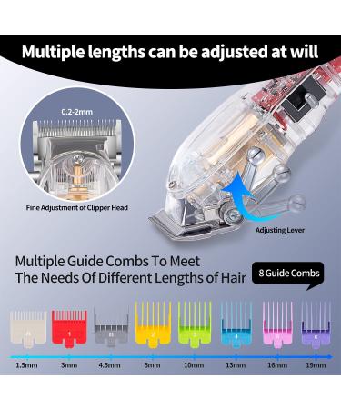 Roziahome Hair Clippers & Foil Shaver - Professional Barber Kit with Electric Razor - Cordless Rechargeable Beard Trimmer in Transparent White - Buy Online on GoSupps.com