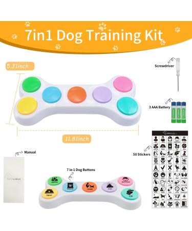Buy Mmggaish 7 Colorful Dog Communication Buttons with 50 Stickers - Speak with Your Pet! International Shipping Available - Buy Online on GoSupps.com