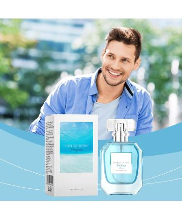Mens Perfume Delicate Vegan Eau De Parfum Sweet Beauty Products Suitable for Special Occasions Perfume Gift for Men 8.3x4.6cm Light blue - Buy Online on GoSupps.com
