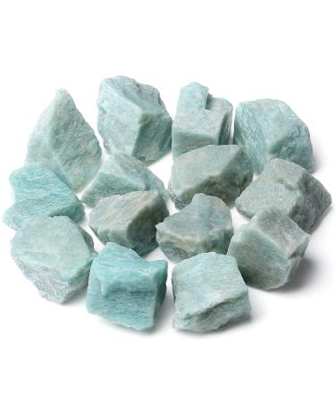 XIANNVXI Amazonite Crystals Natural Raw Crystal Rocks Rough Stones 1" Bulk Reiki Healing Gemstones Tumbling Cabbing Fountain Rocks 0.45lb H - Amazonite