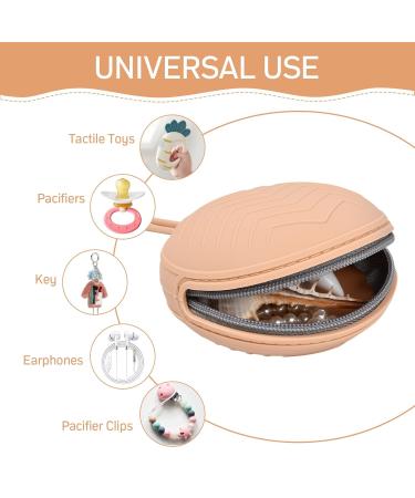 Tibapla Silicone Baby Pacifier Box - BPA-Free Portable Storage for Trips & Home - 2 Pack (Bean Paste + Apricot) - Buy Online on GoSupps.com