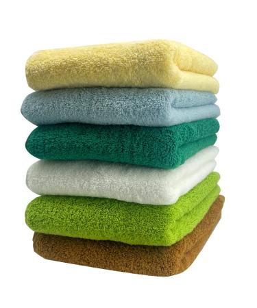 changyexi Hand Towels Super Soft 6 Washcloths 13.7x13.7in 100% Cotton Soft and Absorbent Body and face can be Used (Multicolor Pack of 6) 13.7x13.7in 6 Colors