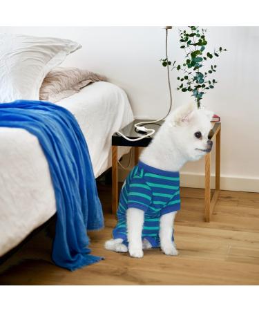 Tony Hoby Shirts for Dogs | Soft & Breathable Dog T-Shirt - Striped Suit for Small Medium & Large Boys (Dark Blue L) - Buy Online on GoSupps.com