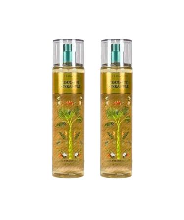 Bath & Body Works Fine Fragrance Mists Set of 2 8oz Each Bottle (Coconut Pineapple)