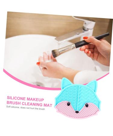 Buy Fox Scrub Makeup Cleaning Mat - Portable Brush Cleaner 17x15cm Blue | Essential Makeup Tools & Supplies for Flawless Cosmetics - Buy Online on GoSupps.com