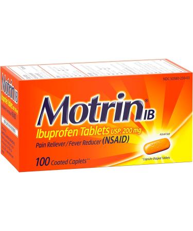 Motrin IB Ibuprofen 200mg Tablets - Pain Reliever for Aches & Pains - 100 Ct - Buy Online on GoSupps.com