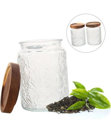 Alipis 2pcs Glass Jar Cereal Container Candy Jar Canisters Household Dried Food Container Household Storage Jar Candy Container Storage Accessory Snack Holder Cereals Wood Tea - Buy Online on GoSupps.com