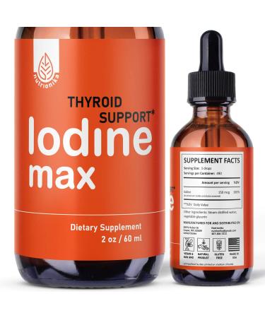 Nutrionika Nascent Iodine Drops - Liquid Iodine for Thyroid Support - Active Iodine for Hormonal Balance and Weight Support - Promotes Thyroid Edge Health - Boost Metabolism, Focus & Energy (2 Fl Oz)