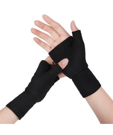 AOOWU compression support thumb rail 2 pieces of compressive wristwear arthritis gloves elastic bandage support thumb breathable thumb support wrist bandage for women men M