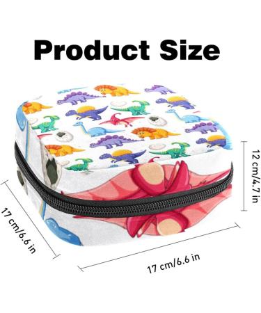 Portable Storage Bags for Women's Bandages & Menstrual Products - Seamless Dinosaurs Motif Multicolored Design | Perfect for School & Office - Buy Online on GoSupps.com