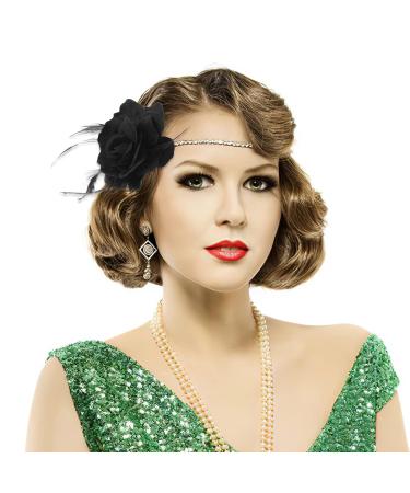 Molain Floral Hair Clip - Large Rose Bow Hairpin for Women & Girls | Fabric Feather Barrette for Stylish Hair Styling | Perfect for Parties - Buy Online on GoSupps.com