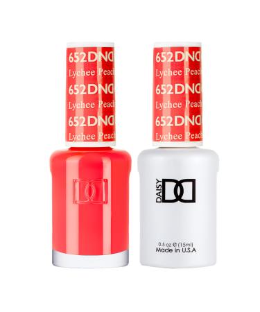 DND Gel Polish Set Orange Collection UV/LED Gel Polish and Air Dry Nail Lacquer Matching Chip-Free Polish Duo 652 Lychee Peachy 0.5 Fl Oz