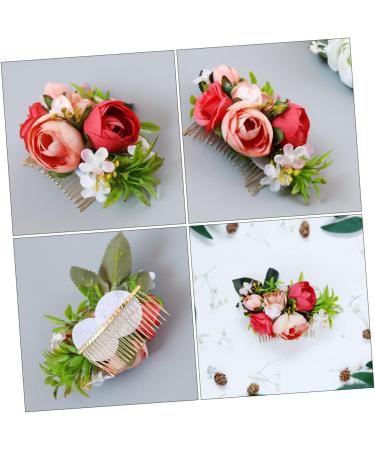 DOITOOL 1pc Wedding Hair Accessories Hair Accessories for Bride Hair Jewels for Women Floral Hair Clip Decor Hair Comb for Bride Bud Seaside Simulated Leaves Artificial Flower - Buy Online on GoSupps.com