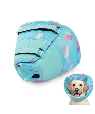 Hjumarayan Halskrause dog - soft leak protection dog adjustable dog collar leak protection waterproof protective collar dog prevention of injuries or wounds licks or scratches (blue m) m blue